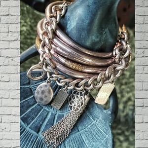 Rose Gold Charm Bracelet and Bangles.